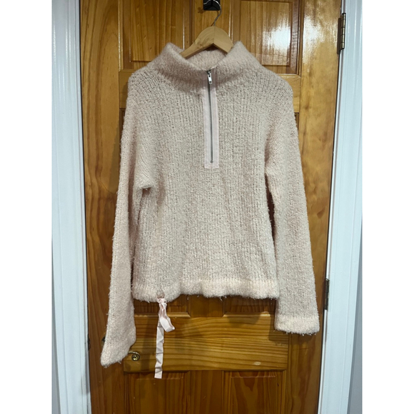 White + Warren Wool Cashmere Blend Pullover Sweater Pink Small Half Zip - Picture 1 of 7